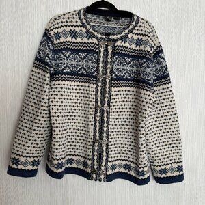 Knitted Wool Sweater Jacket XL